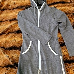 Gray hooded Jumpsuit